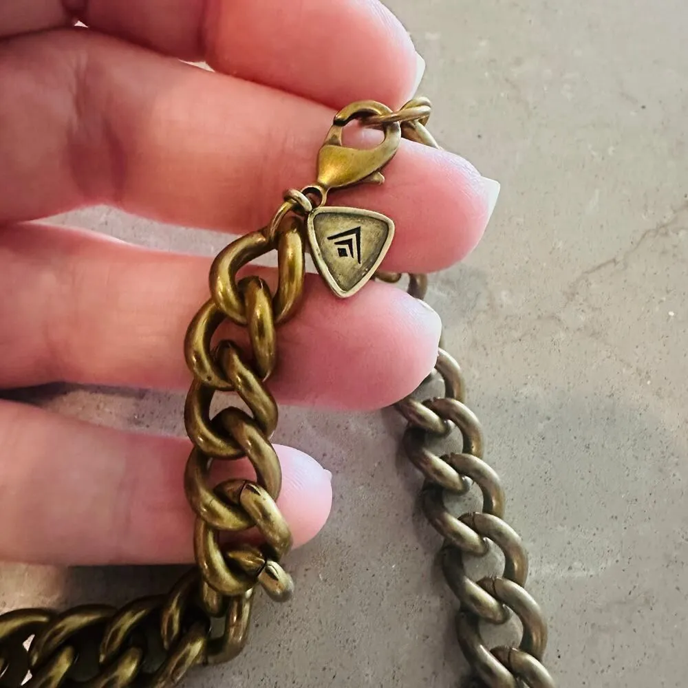 Silpada Crystal Bead Brass Chain Statement Necklace with Pyrite - Image 7