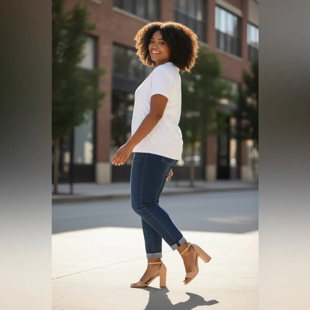 A new day Shelly Heels with Memory Foam Insole tan strappy shoe New - Image 2