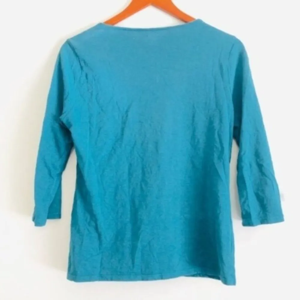 Coldwater Creek Top S Embellished Sequin & Beaded Feather Boho Spirit - Image 6