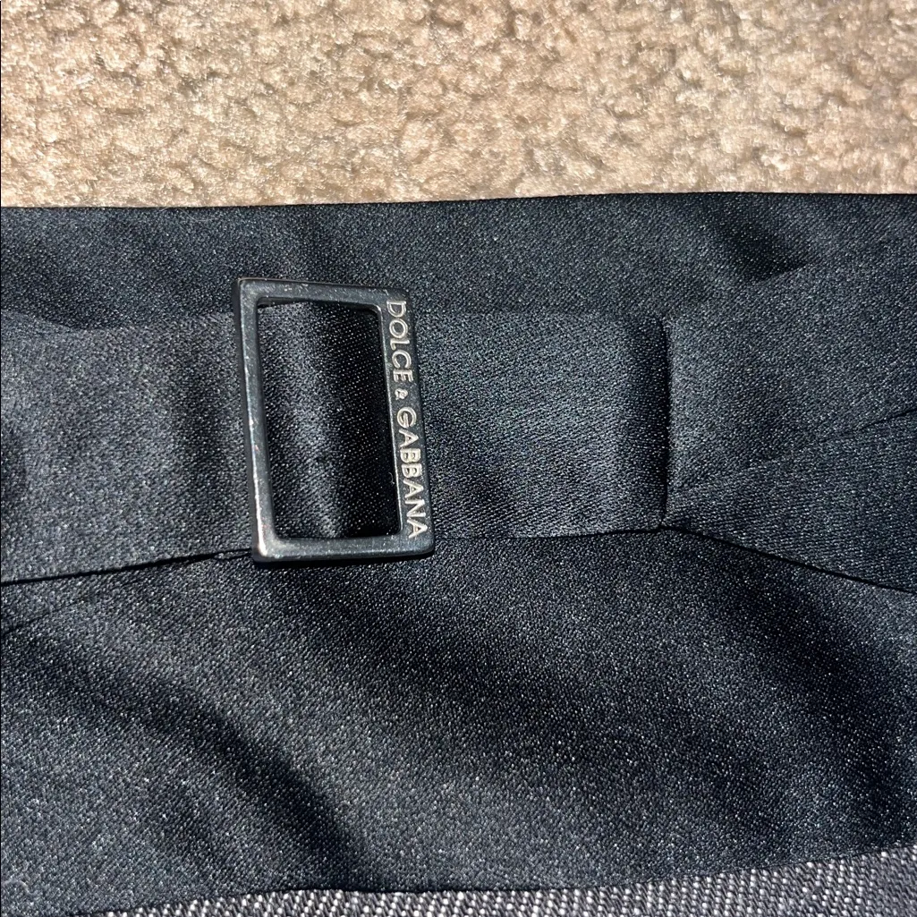 Dolce & Gabbana Wide-Leg Straight Trouser Jean Pant Cummerbund Tuxedo‎ Stripe 38 - Image 8