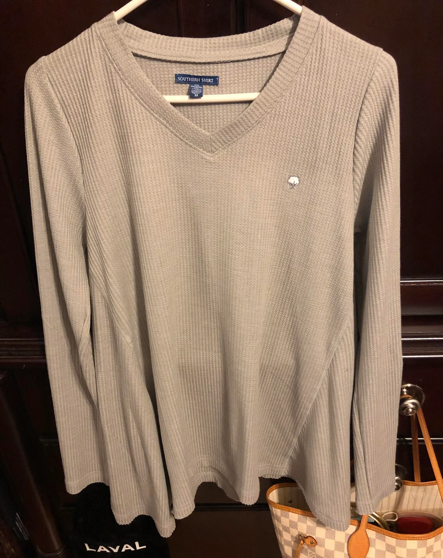 Long Sleeve Waffle Knit Shirt - Image 3