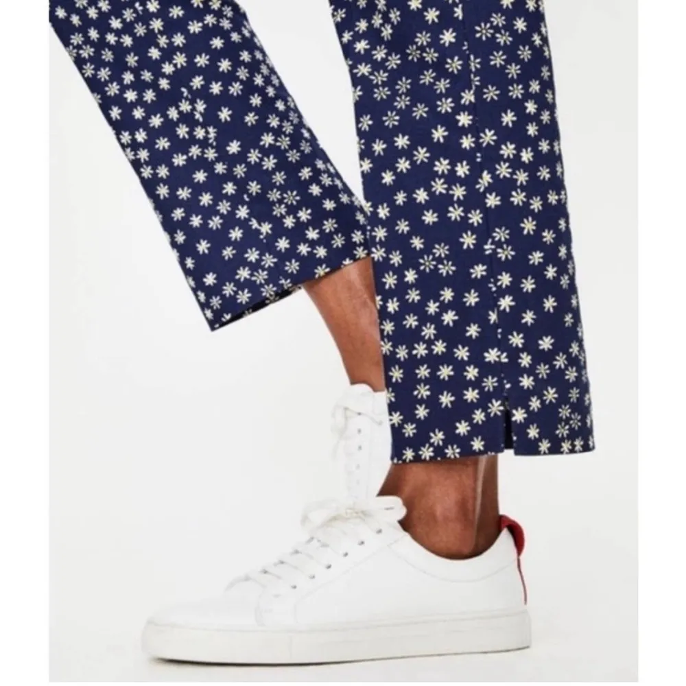 Boden RICHMOND Navy Blue Mimosa Floral Daisy Print Ankle Pants 022 Size 4 - Image 10