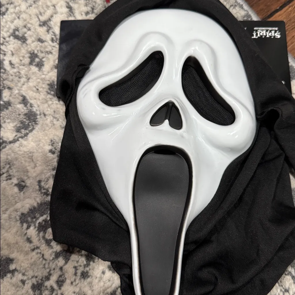 Ghost Face Mask with Black Hood - Image 3