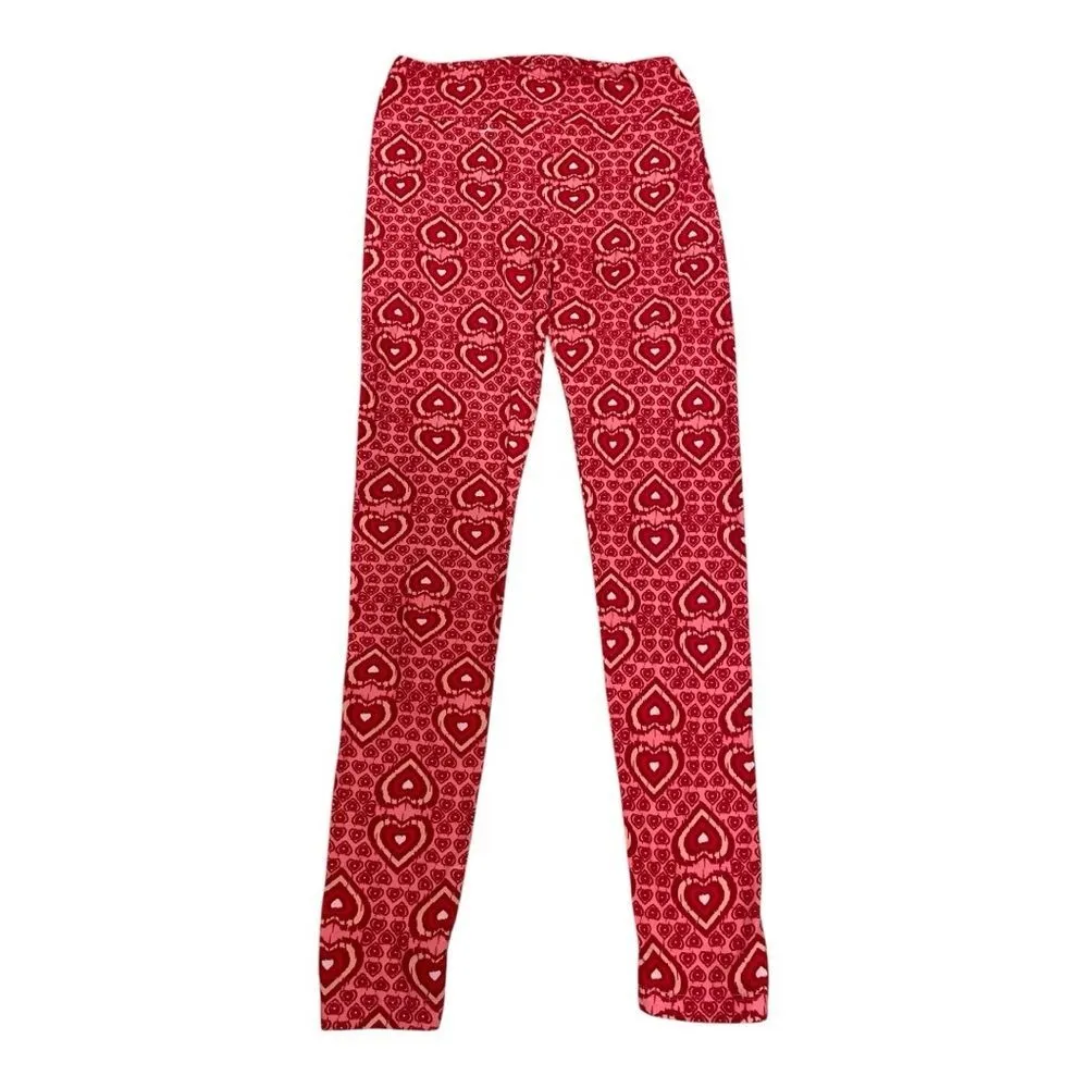 LuLaRoe Red and White Heart Leggings • One Size Fits Most Hearts - Image 3