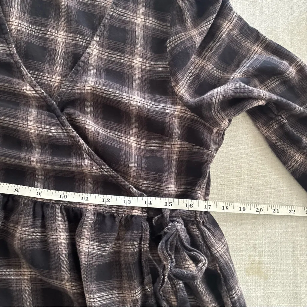 American Eagle Outfitters Dark Plaid Long Sleeve Dress - Image 10