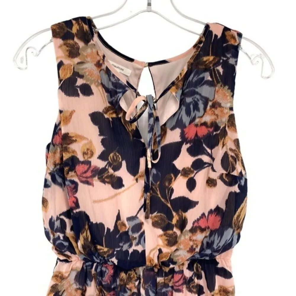 Maurices Floral Tie Front Cutout Ruffled Dress - Image 3