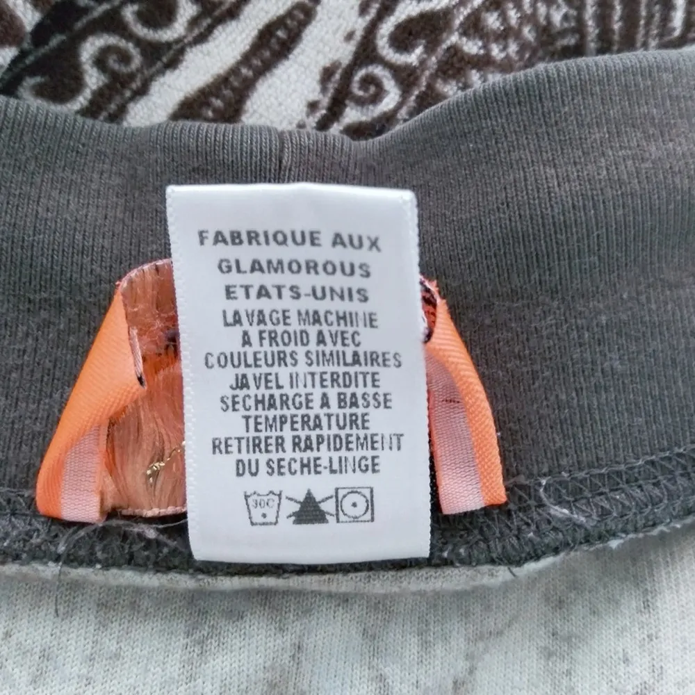 Vintage Juicy Couture Brown Paisley Y2K Velour Midi Skirt Size Small - Image 6