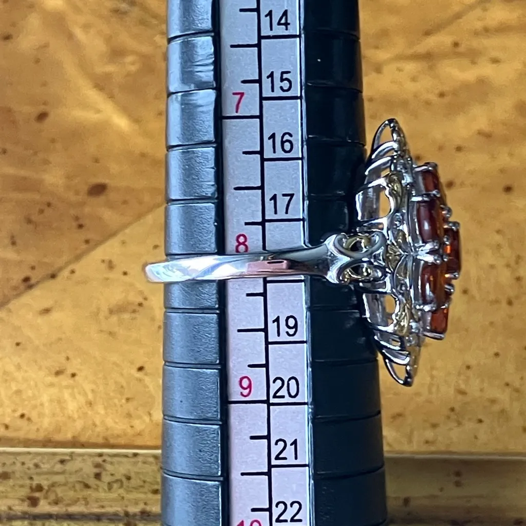 Natural Cherry Citrine Sterling Silver Ring Size 8 - Image 8