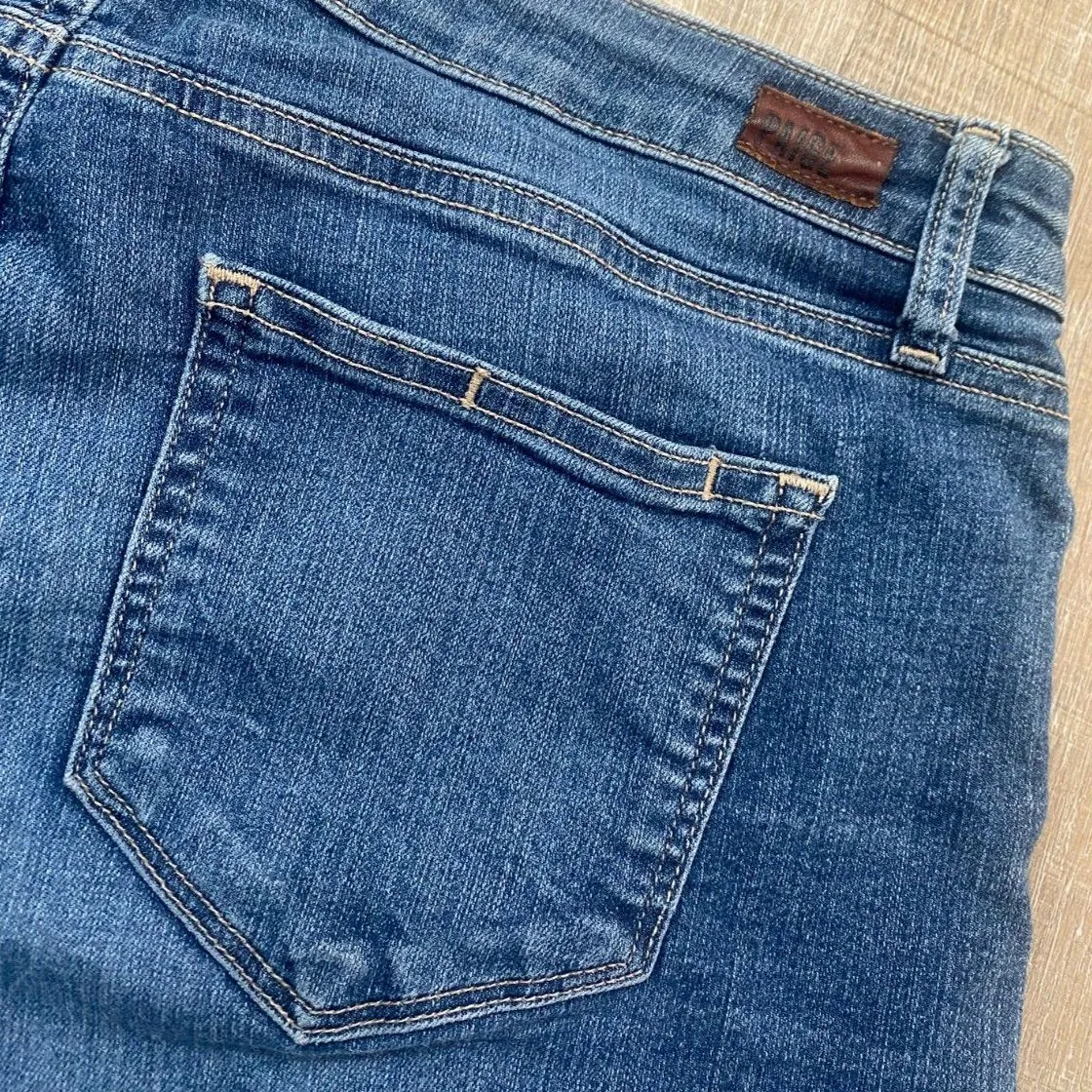 PAIGE Jimmy Jimmy Denim Jean Shorts Women's 29 Rolled Cuff Cutoffs Medium Wash - Image 14