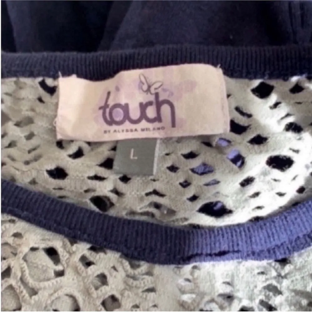 Touch by Alyssa Milano Blue and Gray Raglan Graphic Jersey Size L - Image 6