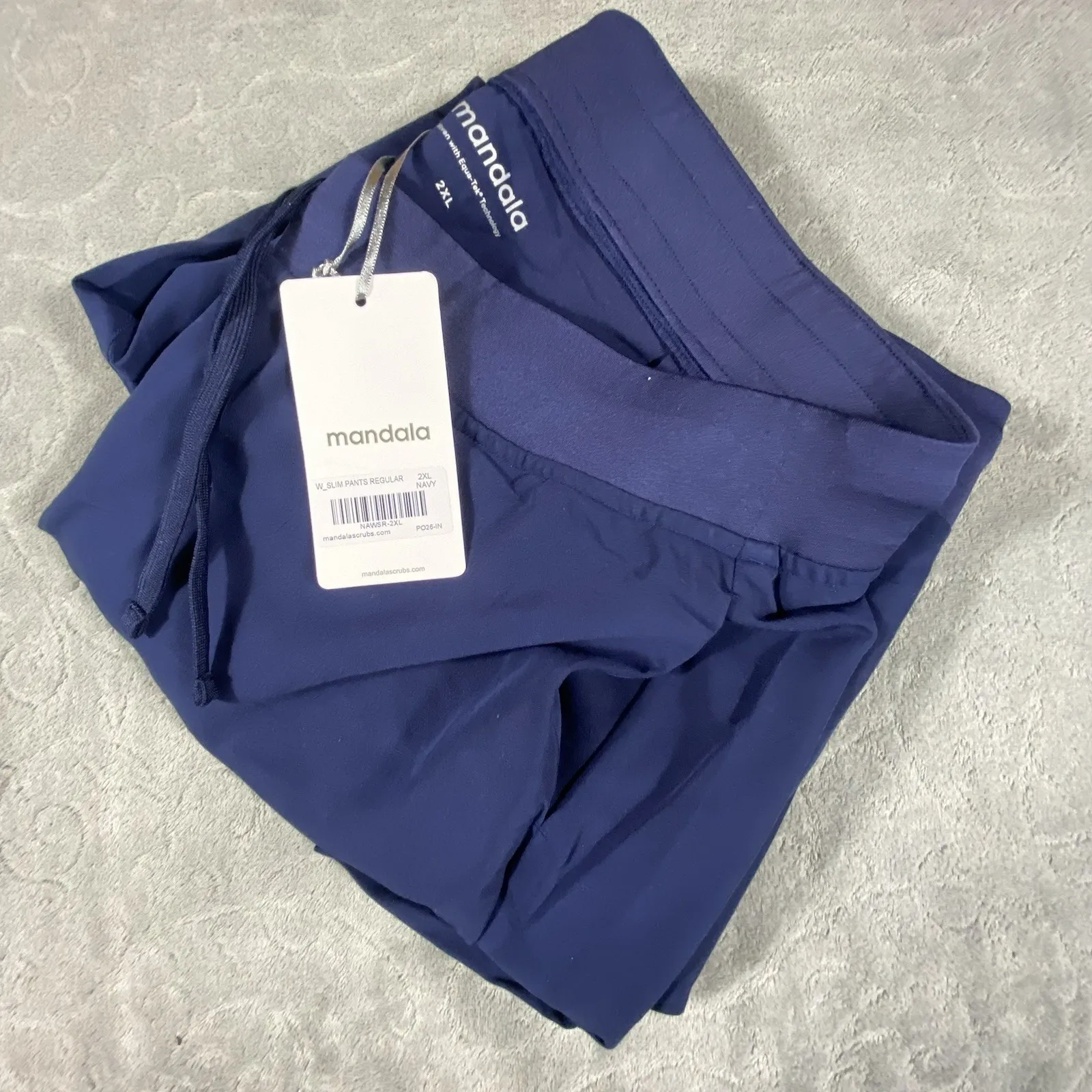 Mandala Womens Size 2XL Scrub Pants Navy Blue High Rise Stretch Pockets NWT - Image 4