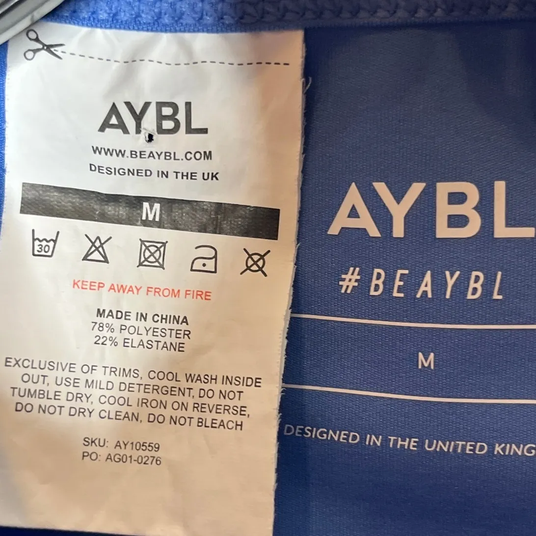 AYBL Medium Staple Crop Short Sleeve Shirt in Cobalt Blue Athleisure Workout Gym - Image 5