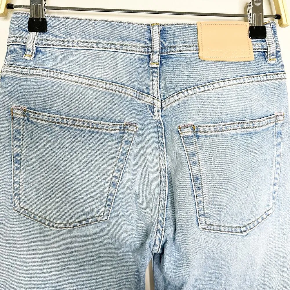 Acne Studios Womens Jeans High Rise Slim Fit Cropped Melk Light Blue 26 EU 30 - Image 8