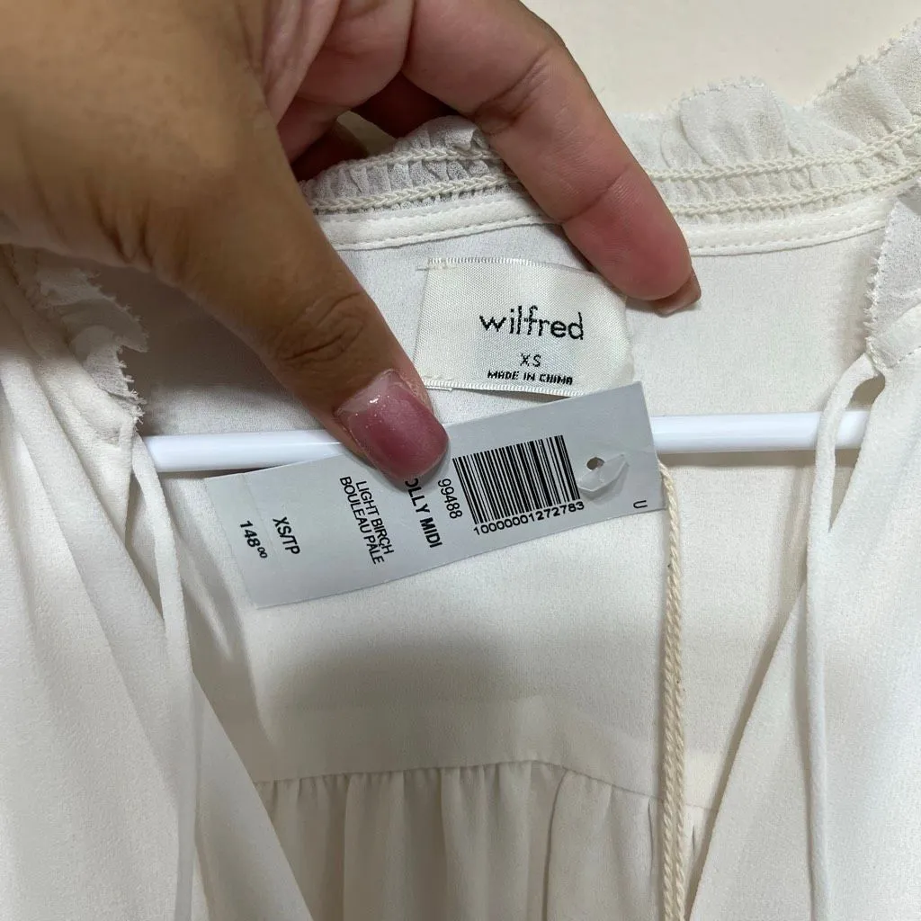 Aritzia Wilfred Molly Midi Dress Light Birch XS NEW - Image 3