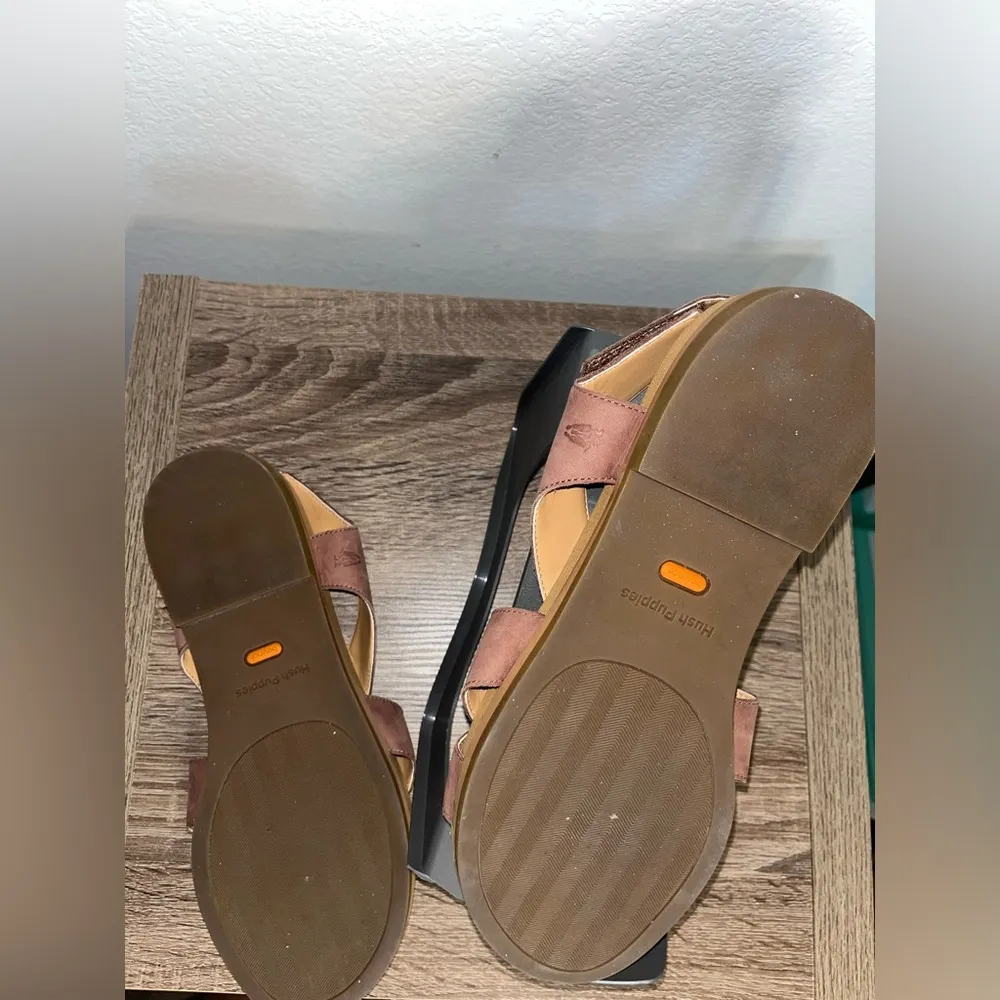 Hush Puppies Leather Suedes Pink Lilly Criss Cross Bounce Slip-on Sandal Sz 9 - Image 3