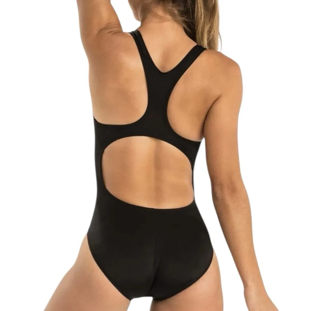 Dolfin NWT  Black Ocean Performance Back Solid One-Piece Swimsuit Sz 34 Small - Image 2