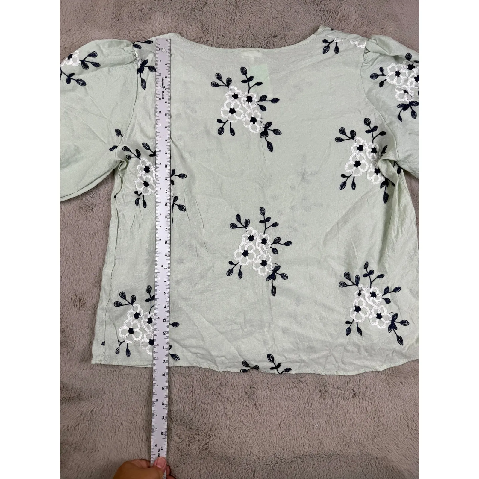 NWOT Kindred Floral Embroidered Blouse Puff Sleeve Top Lightweight 3X Cottagecor - Image 5