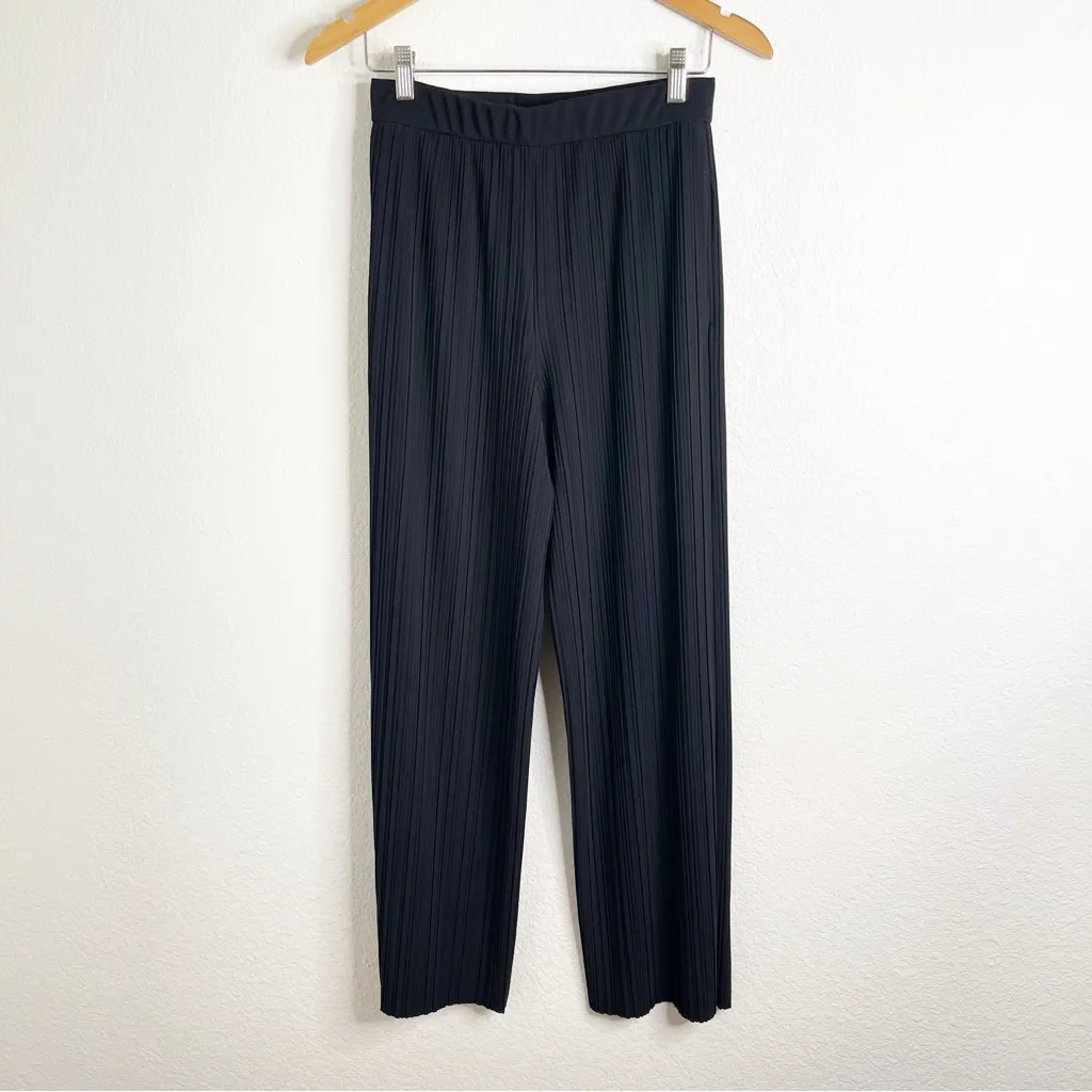 MaxMara Pleated Black Wide Leg High Waisted Pants Size Small - Image 2