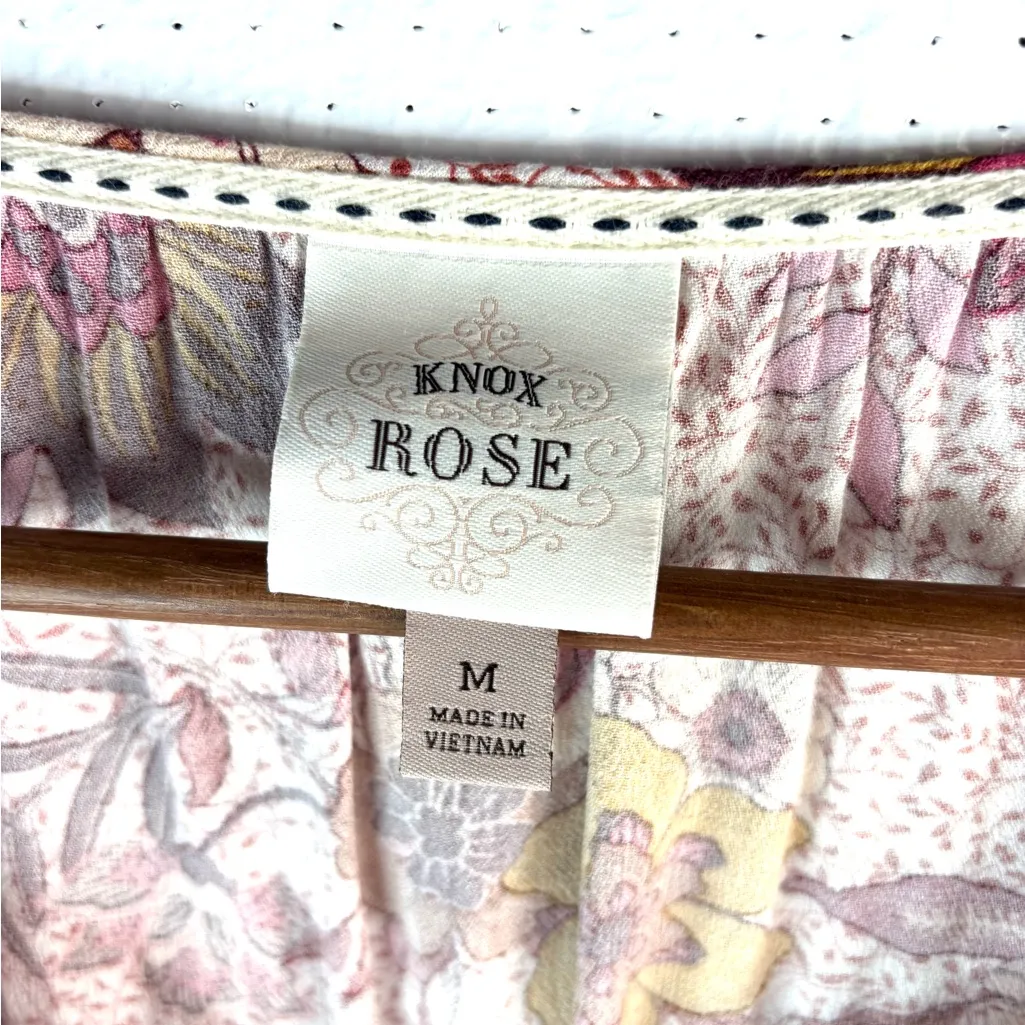 Knox Rose M Boho Peasant Multicolor Berry Floral Top - Image 6