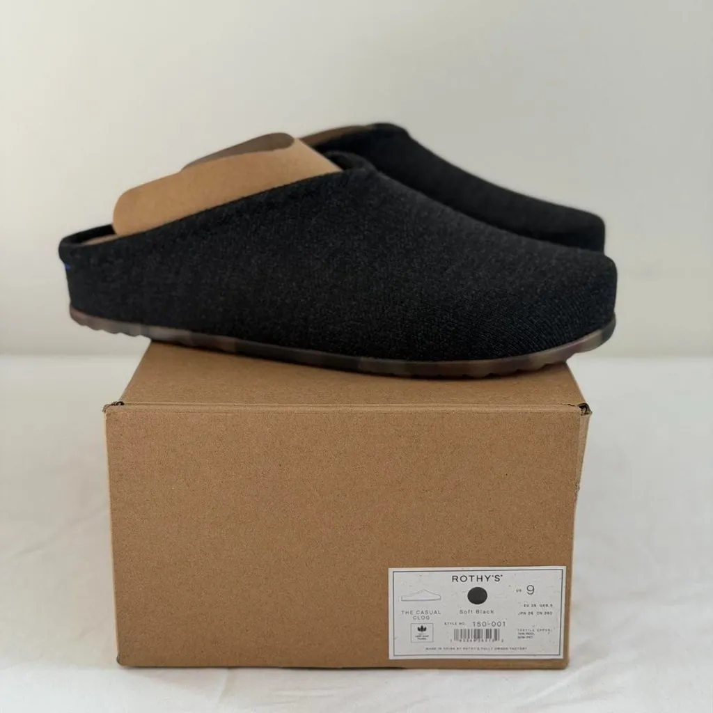 Rothy’s The Casual Clog in Soft Black, Size 9 - Image 3