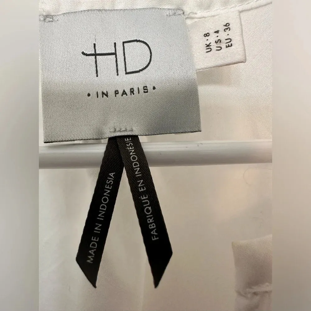 HD in Paris by Anthropologie white ruffled poplin shirt sleeve shirt - Image 6