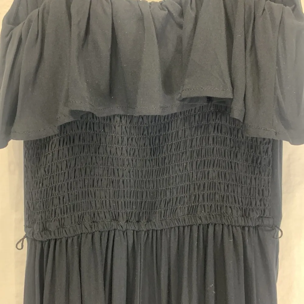 Abercrombie & Fitch Ruffle Black High Waisted Jumpsuit Size XS Jr FLAWED - Image 8