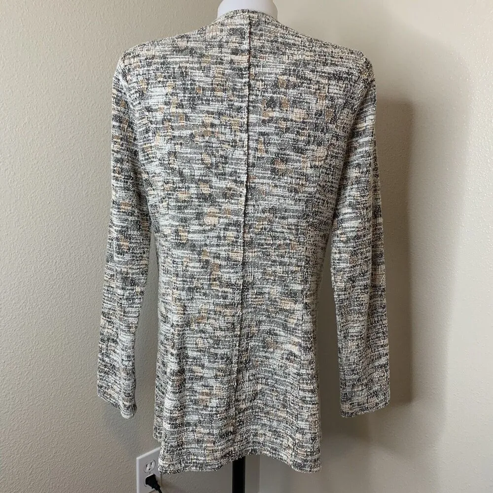 Dolan Left Coast Collection Tweed Subtle Leopard Pattern Jacket Full Zip Sz S - Image 5