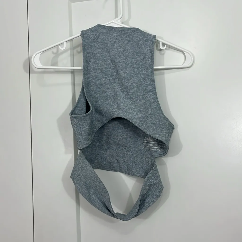 Outdoor Voices XS Blue Slashback Cropped Tank Top Sports Bra - Image 6