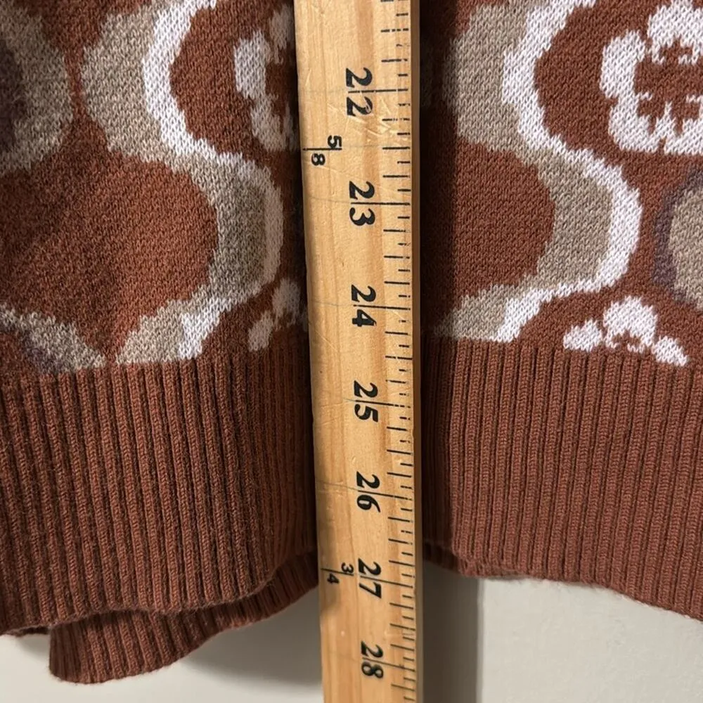 Aritzia Sunday Best size 3 70’s inspired retro brown geometric Patterned Sweater - Image 3
