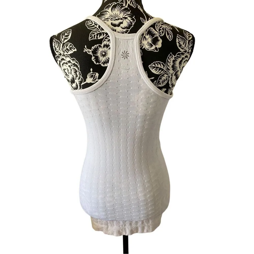 Athleta Spaghetti Strap Racerback Tank Top Textured Sports Athletic Athleisure S - Image 2