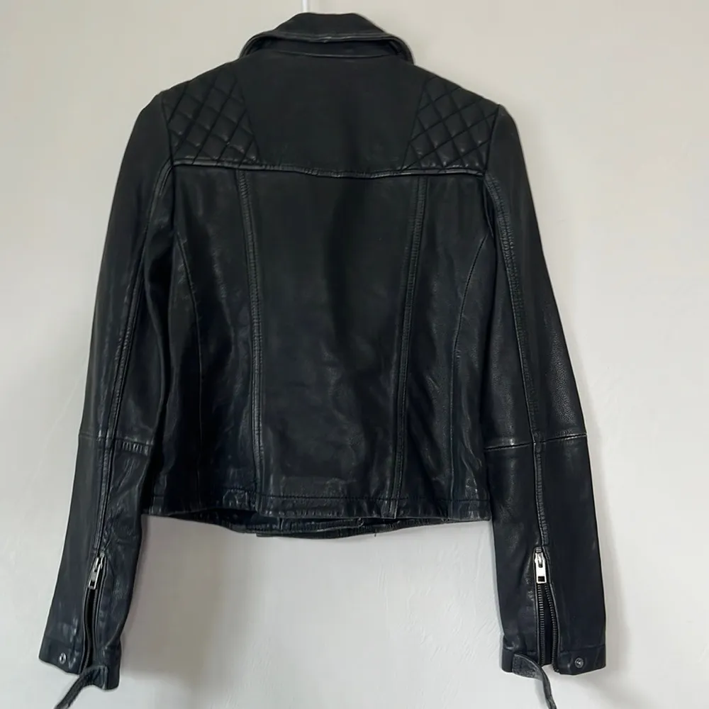 All Saints Cargo Biker Leather Jacket - Image 5
