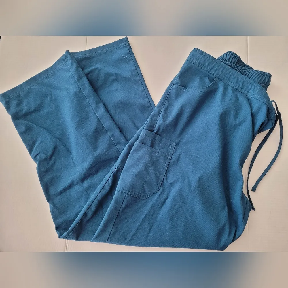 UA Flex Blue XL Tie Waist Scrub Pants - Image 2