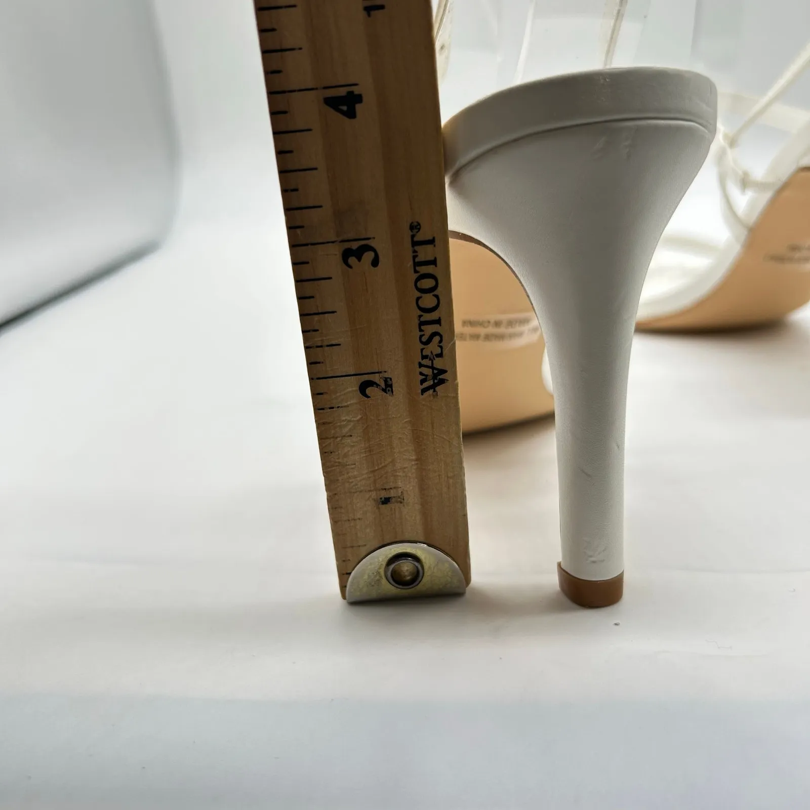 Party Heels Womens 7.5 White‎ Open Toe Strappy Heels Party Wedding Nightout White - Image 7