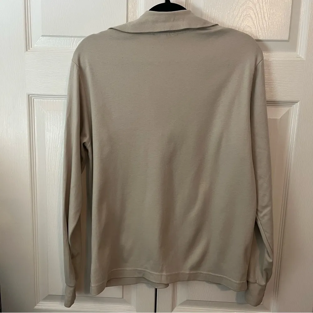 Bogner Mock Neck Long Sleeve Oversized 1/4 Zipped Sweatshirt Size M Tan Size M - Image 12