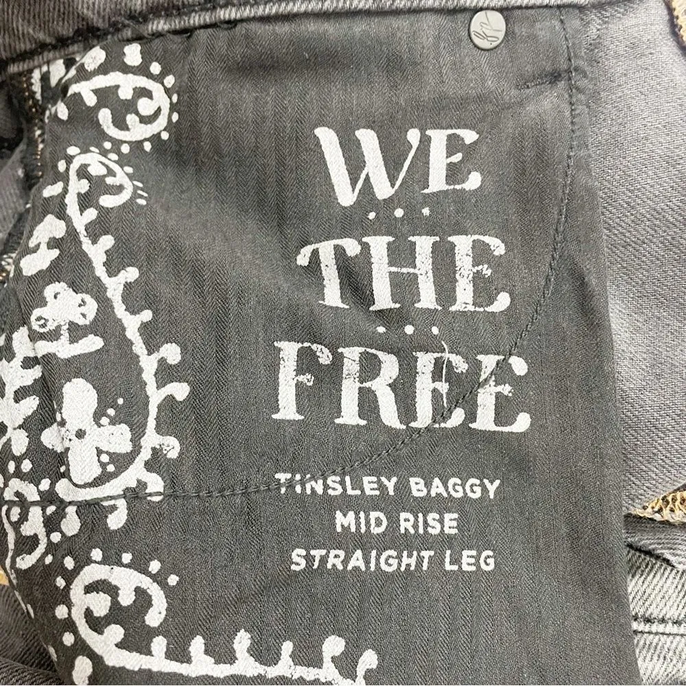 NWT Free People Tinsley Baggy High Rise Utility Jeans Charcoal Wash Size 29 | 8 - Image 14