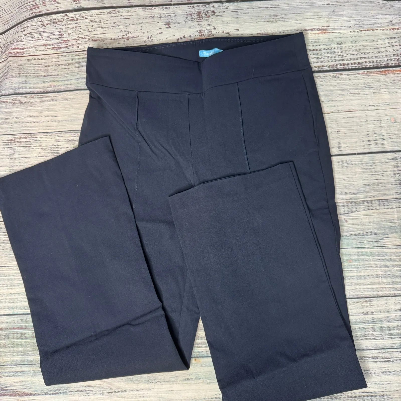 J. McLaughlin Navy Straight Leg Pants Stretch Cotton Blend 4 - Image 2