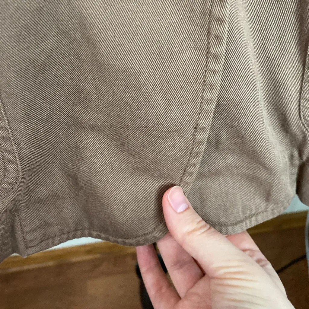 J Jill brown cotton lagenlook two button lightweight blazer size XL petite - Image 9