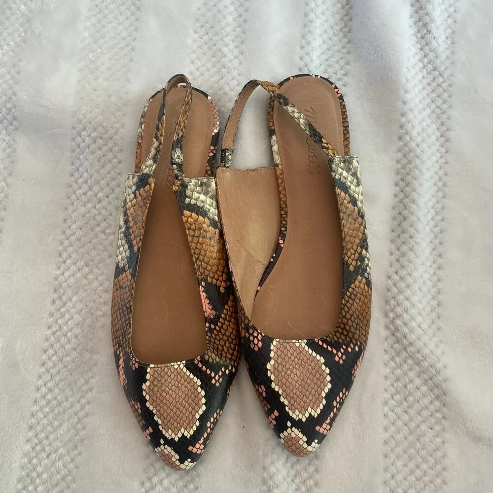 new madewell snake print slingback flats size 9 - Image 4