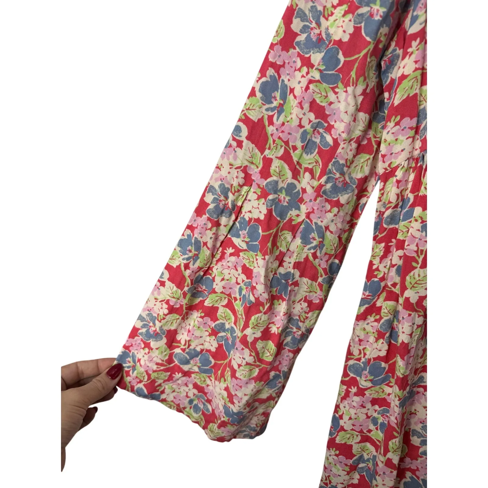 Denim & Supply Ralph Lauren Floral Babydoll Dress Size L Cottage Boho Prairie - Image 4