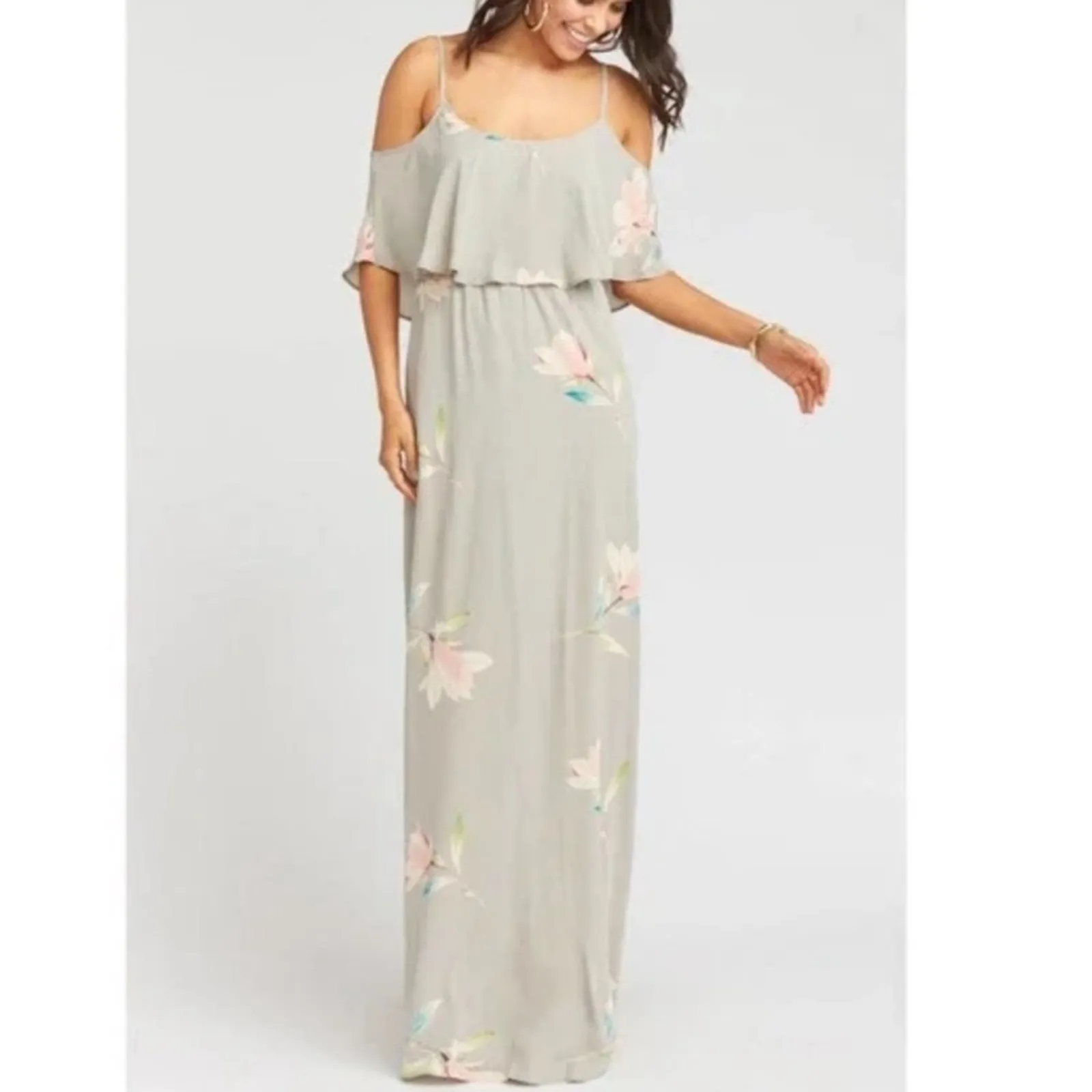Show Me Your Mumu Caitlin Ruffle Maxi Gown Lily Showers Size Medium NWT - Image 3
