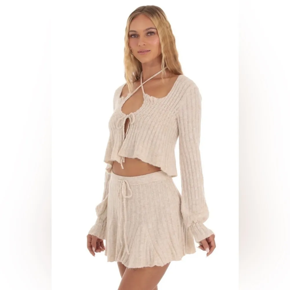 Lucy in the Sky Kaede Knit Two Piece Set in Beige Et Clef Large New With Tags - Image 4
