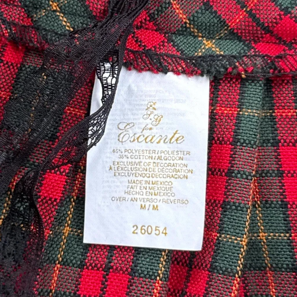 Vintage plaid micro mini skirt Red Size M - Image 4