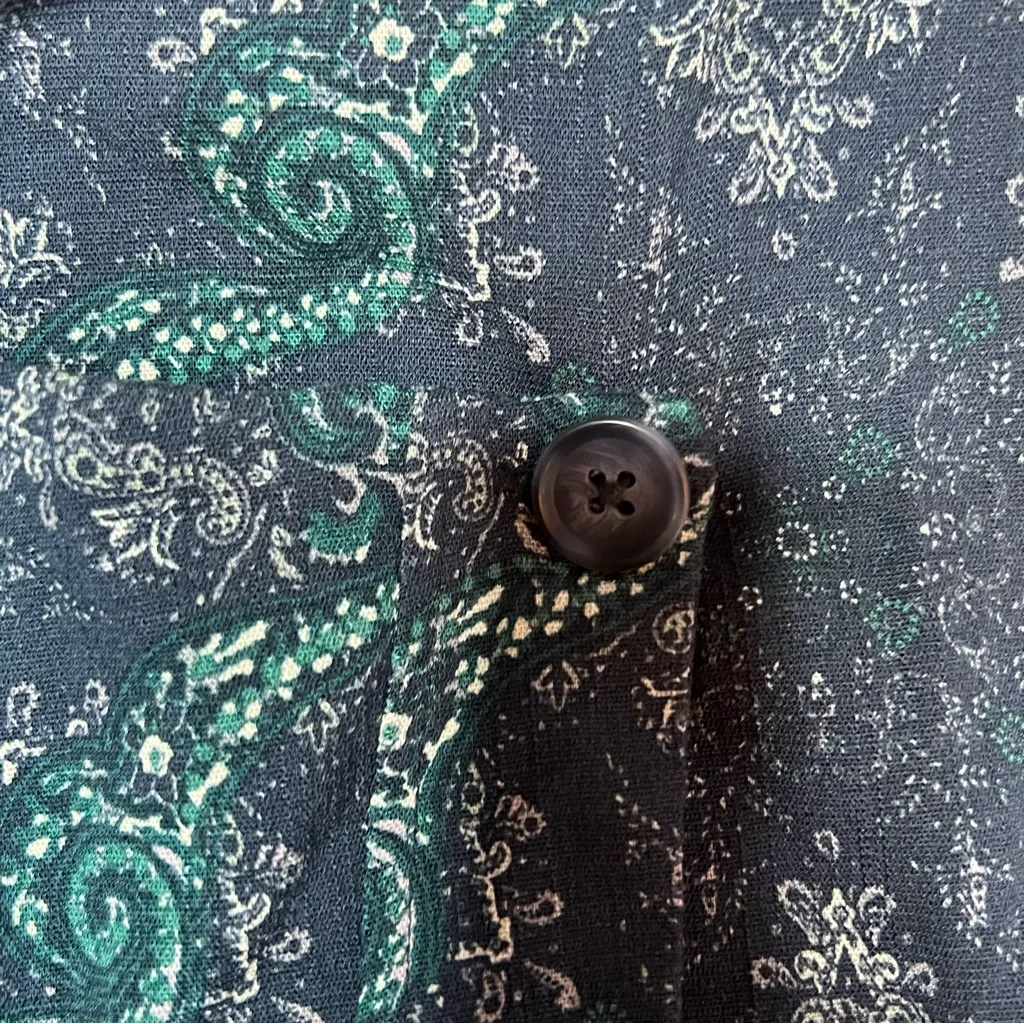 Free People Take It Easy Y2K Boho Festival Paisley Mini Skirt Blue Green Wrap 10 - Image 4