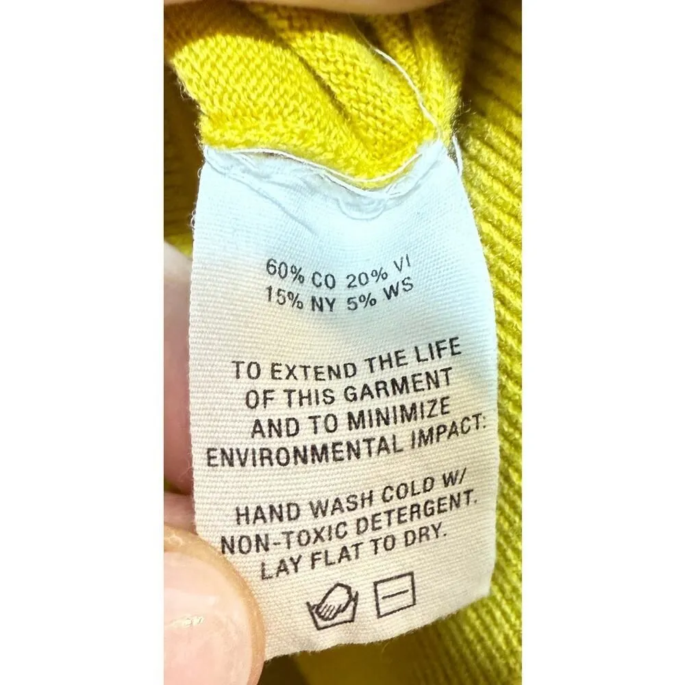 Alex Mill Yellow Sun Moon Celestial Buttons Cardigan Sweater S - Image 5