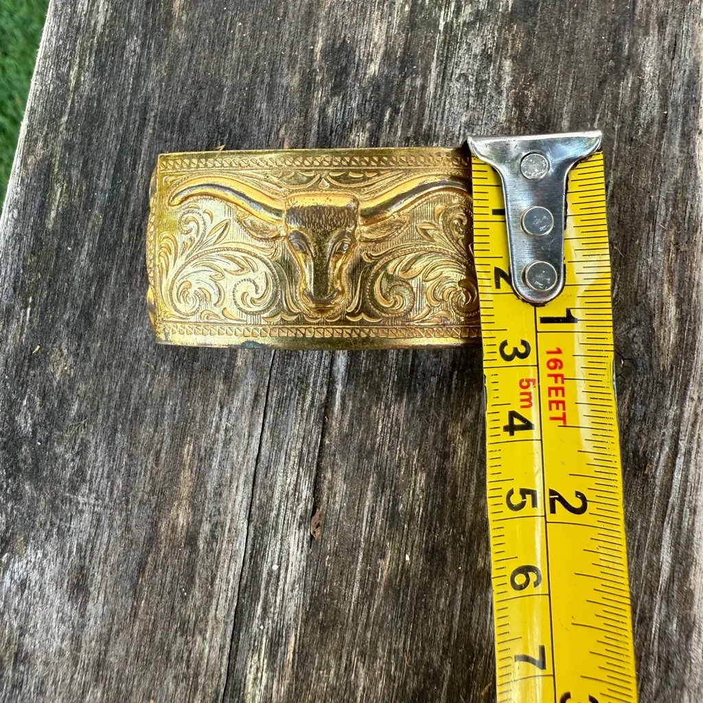 7‎ WESTERN COWBOY COWGIRL GOLD SILVER LONGHORN BULL CONCHOS NAVAJO 4 SKINNY BELT - Image 5