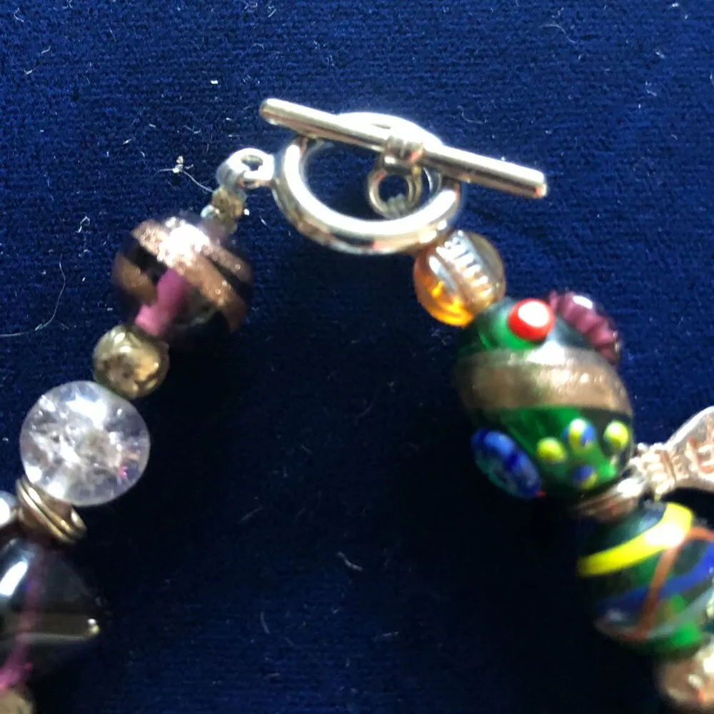 Beautiful Vintage style Multi Shape Beaded Charms Bracelet Beadazzle - Image 4