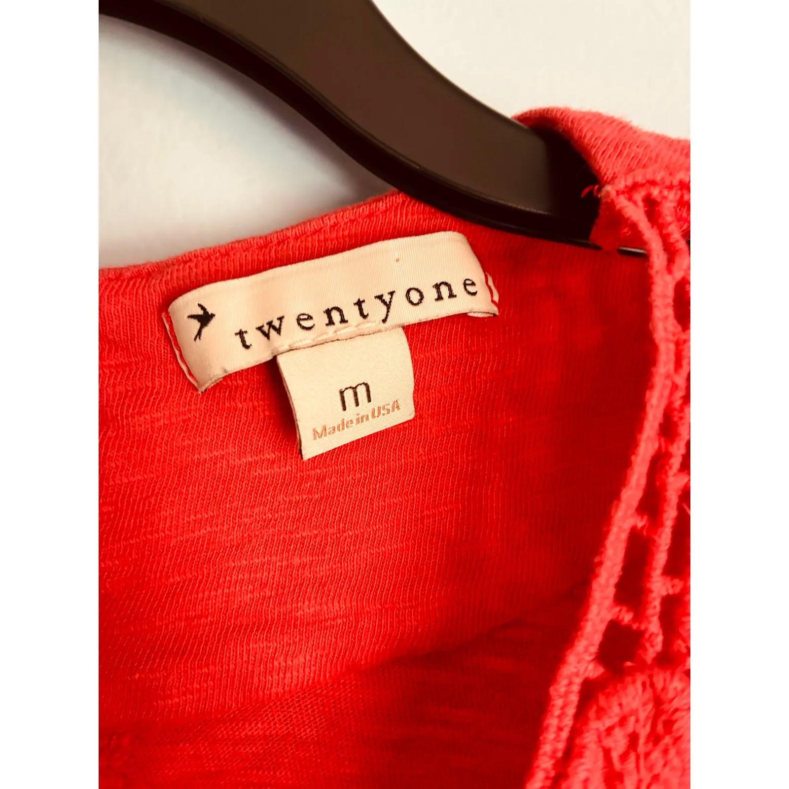 Vintage Y2K Sleeveless Top Women's Medium Orange Floral Crochet Granola Boho - Image 3