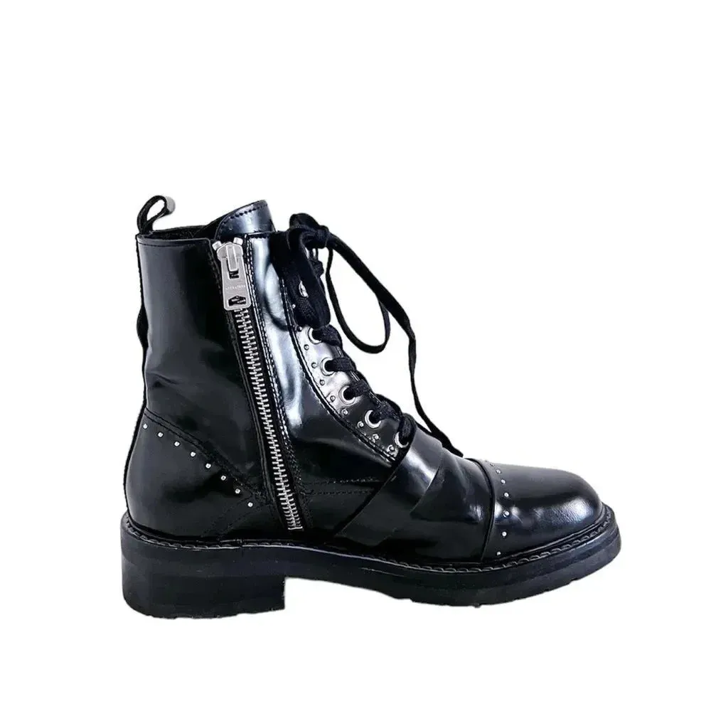 All Saints Women's Leather Donita Lace Up Boots size 36‎ - Image 5