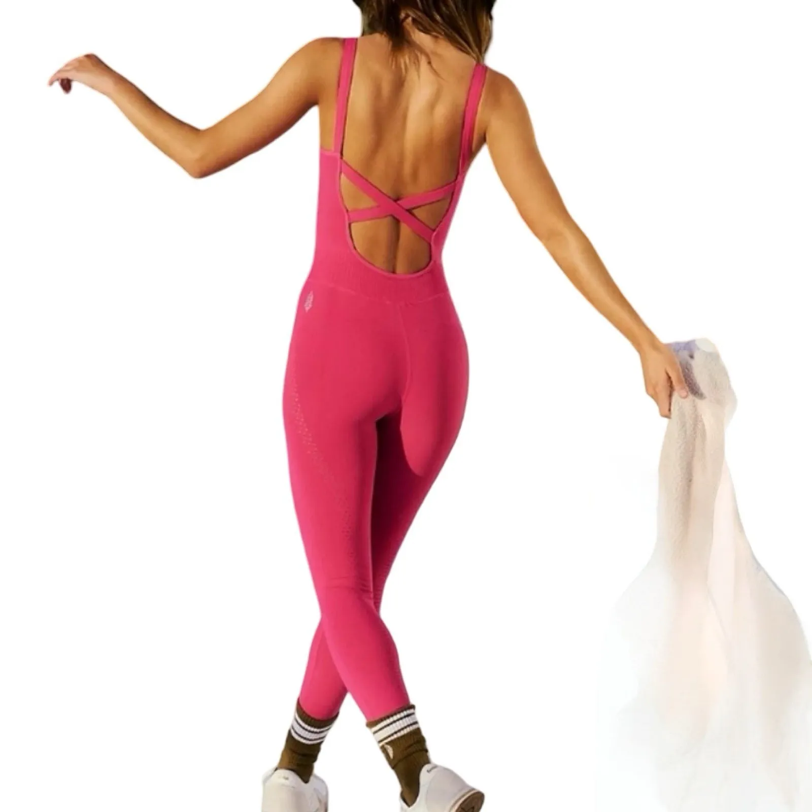 FP Movement By Free‎ People Good Karma Berry Jumpsuit Athleisure Casual XS/S - Image 2