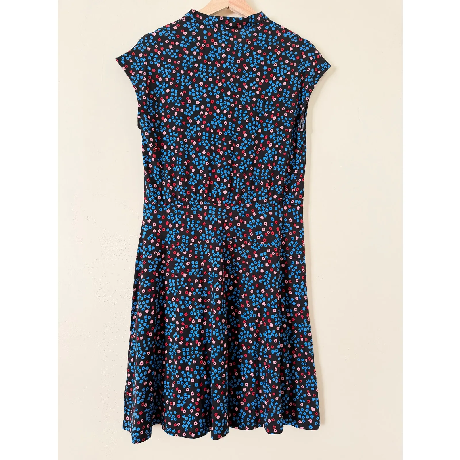NWT Boden Easy Jersey Shirtdress US 8R Mini Floral Daisy Cap Sleeve Mandarin Size 8 - Image 4